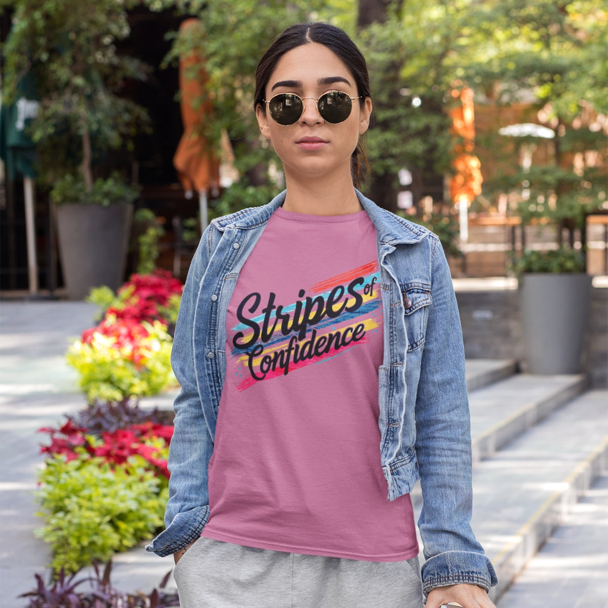 Stripes of Confidence – Cesaretin Çizgileri Kadın Basic Tişört