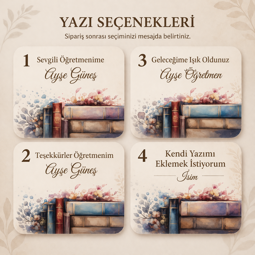 Kişiselleştirilebilir Öğretmen Kupası – İsimli Porselen Kupa | Öğretmen Hediyesi